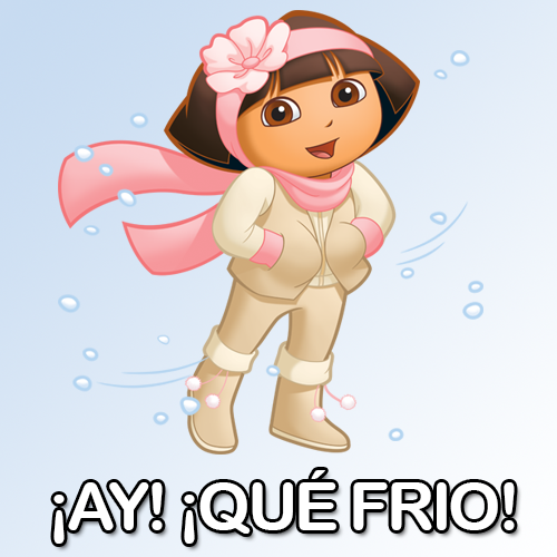 nickjr's tweet photo. Dora says it two ways: WOW, It’s cold!; ¡Ay! ¡Qué frio!  #PolarVortex http://t.co/N277TLoHup