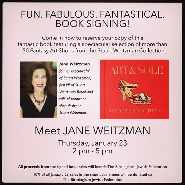 Jane Weitzman will be at <a href="/GusMayerShoes/">Gus Mayer Shoes</a> on January 23rd! Mark your calendars!