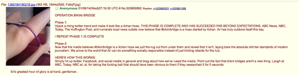 HansRickmeier's tweet photo. HOLY CRAP. #4chan JUST HOAXED THE ENTIRE MEDIA 0_0 #bikinibridge http://t.co/nL1SbH7Qny