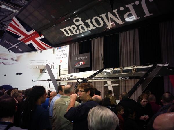 EuronavSeaPro's tweet photo. At the BenAinslieRacing AC45 for a 'big announcement'. Will keep you posted! http://t.co/Eochi3CZQh