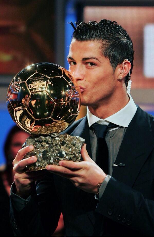 paddypower's tweet photo. One of the shiniest, most beautiful things in football. And he's kissing the Ballon d'Or. http://t.co/4a9MuRwqMu http://t.co/6bgS46MWB5