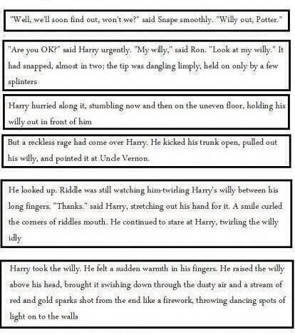 What happens if you replace 'wand' with 'willy' in Harry Potter books... buff.ly/K4KQW3