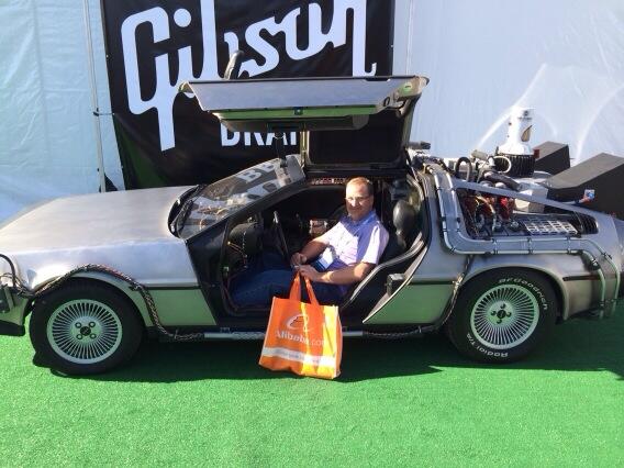 NickLiechty's tweet photo. Great Scott! The De Lorean Time machine from Back to the future at #ces2014 http://t.co/MpRPVvvSRv