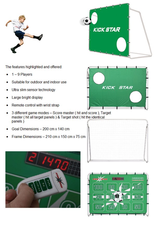 First 20 customers only....Now £239.99!! Kick Star! The interactive football game! Call 01342 834497