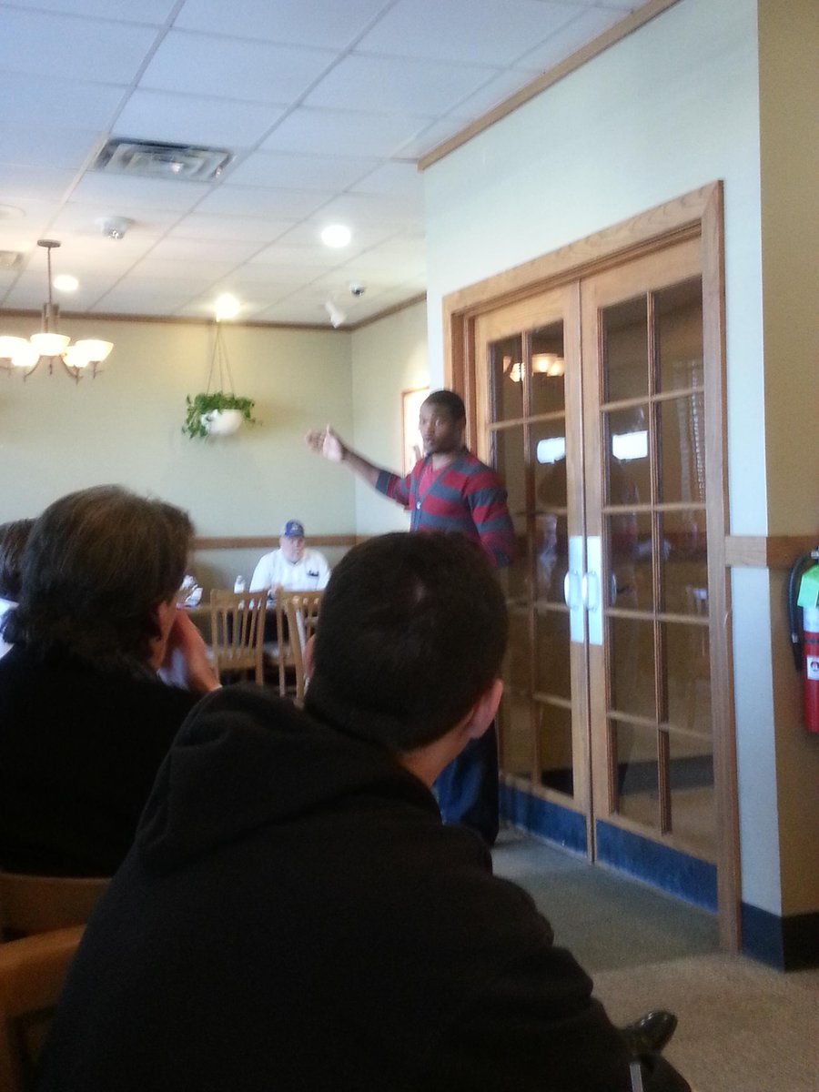 UNO freshman point guard Nate Frye giving his testimony at luncheon. Giving God the glory.  #UNOProud