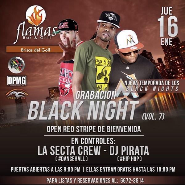 DjRudyPanama's tweet photo. Estan listos para la nueva temporada de #BlackNight2014 By @LaSectaCrew @DjPirateMusik @ACProduction507 Jueves 16 http://t.co/VqYprAoU8z