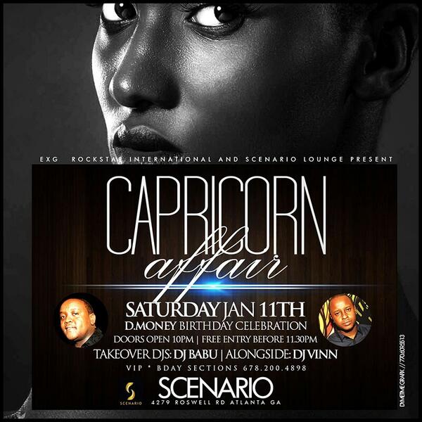 ATL_LIFE's tweet photo. S#SCENARIOLOUNGE #ENCORE Saturdays we celebrating for all the Capricorns 4279 roswell rd http://t.co/0wAJyaPekF