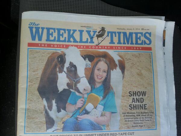 progressivetom's tweet image. #youthcamp2014 making the front page of yesterday's @weeklytimesnow newspaper! #ausdairy #youthinag