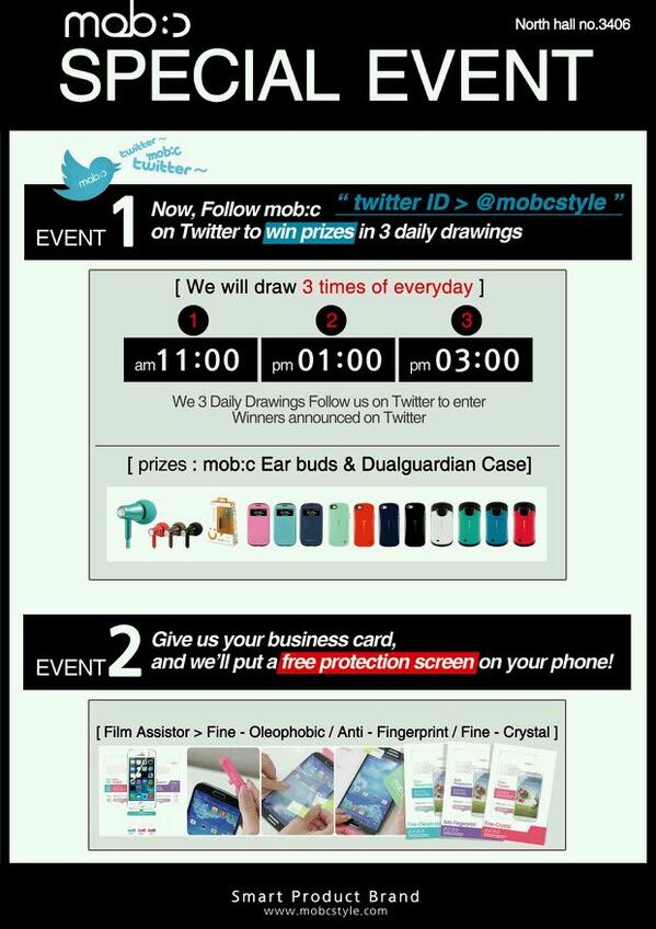 mobcstyle's tweet photo. Every day at #CES2014 we have 2 ways for you to win! Come check us out &amp; say hi in the North Hall booth 3406 http://t.co/BBgIHV4nYf