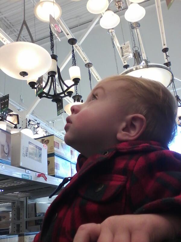 SWinterhack's tweet photo. Checking out grand son's obsession w/ceiling lites @ Menards. http://t.co/tz8kpXGF3k