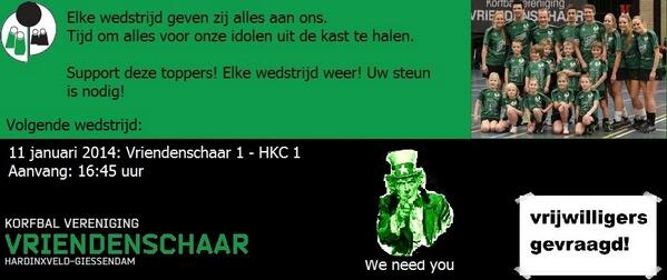 A.s zaterdag weer de derby tegen HKC. Kom de selectie aanmoedigen!!!!!