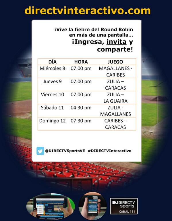 DIRECTVSportsVE's tweet photo. No olvides que puedes VIVIR el juego en #DIRECTVInteractivo, HOY #Magallanes @caribesanz 7pm x @DIRECTVSportsVE (111) http://t.co/0UB2mckK9C