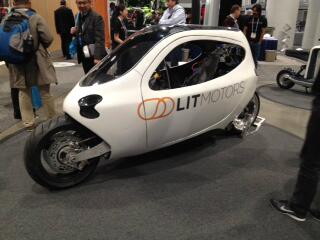 beyonddesigninc's tweet image. @LitMotors at #CES2014. An enclosed electric motorcycle with room for two. #zeroemissions #roboticvehicle