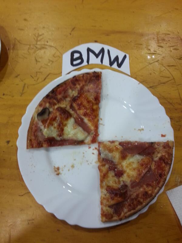 VictorParres's tweet photo. Pizza BMW jajajajaja http://t.co/h9Jv4RMqUZ