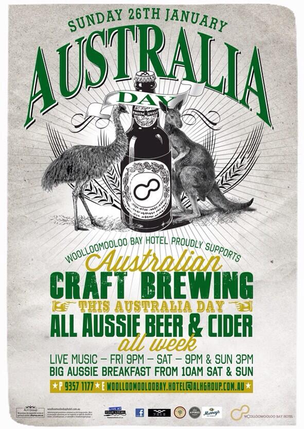 WoollyBayHotel's tweet photo. Celebrate Aus Day with Aussie Craft Beers &amp; Cider! @MVBeer @thehillsciderco @4PinesBeer @murraysbrewing #craftbeer http://t.co/1jXpDbfedL