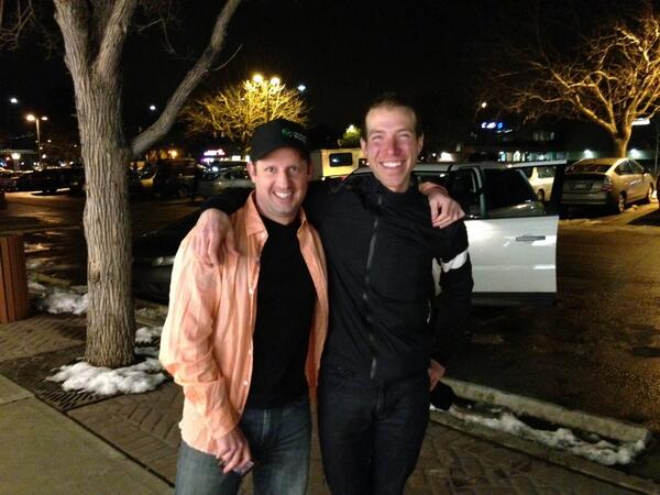 Leaving <a href="/YellowbellyChix/">Yellowbelly Chicken</a> for dinner and chatting with <a href="/JeremyPowers/">Jeremy Powers</a> as he heads in to grub. #hbstachecrew #cxnats