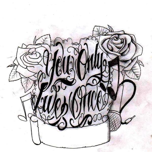 GangaTattooink's tweet photo. #YouOnlyLiveOnce "La vida es una sola" 
Diseño personalizado Disponible http://t.co/CDeQTX9mPE
