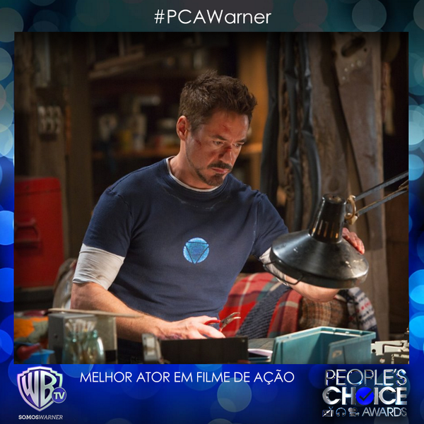 WarnerChannelBR's tweet photo. E o vencedor na categoria Melhor Ator em Filme de Ação é: Robert Downey Jr. #PCAWarner http://t.co/brW2J56bn3