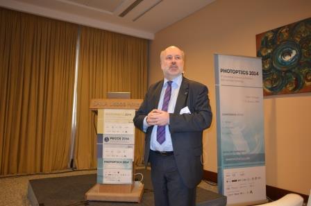 PeccsConf's tweet photo. Markus Pollnau, is giving a talk entitled as “Dielectric Waveguide Amplifiers and Lasers” #SENSORNETS #PECCS http://t.co/pgiPlok6yo