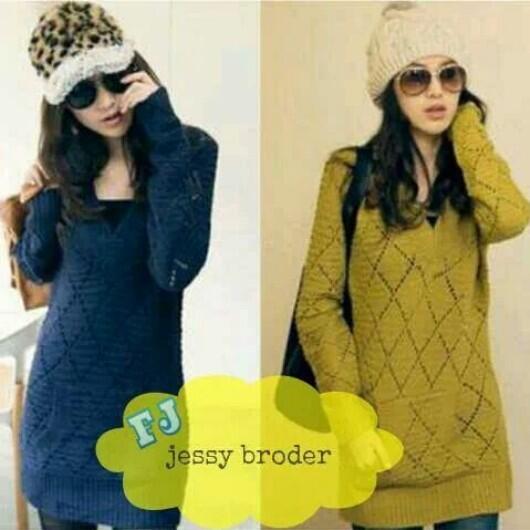 Jessy broder, bahan rajut, fit L..