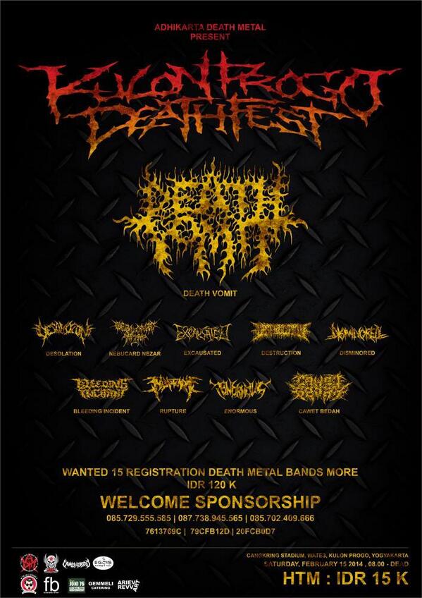 15/2/2014 Kulon Progo Death Fest w/ DEATH VOMIT | at Stadion Cangkring, Wates, Kulon Progo, Jogja