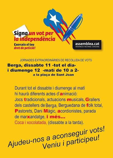 pastoretsberga's tweet photo. Dissabte 11/01/14 a les 7, serem a la Pl.Sant Joan #SignaUnVot @anc_berga #Berga http://t.co/3m6DwYR6Qm