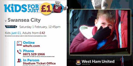 WilliamHill's tweet image. For just a quid, you too can treat your child to a trip to watch West Ham. Imagine how many goals they'll see