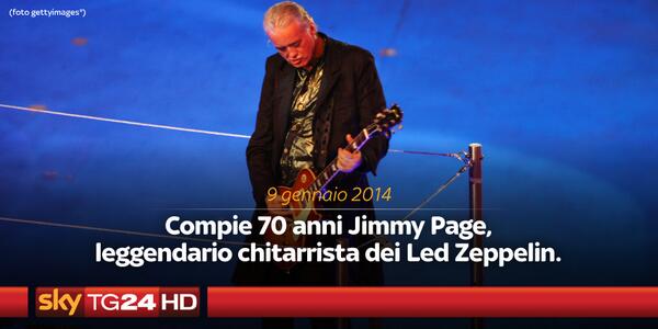SkyTG24's tweet photo. Il leggendario chitarrista dei Led Zeppelin, Jimmy Page, compie oggi 70 anni. http://t.co/iO2nJM9K5x