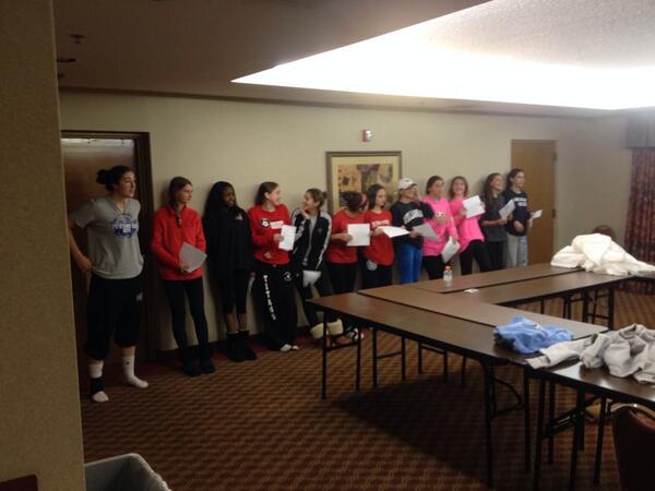 Team building w our U15 ECNL group at Final Four Showcase #ourplayersbecometheglue