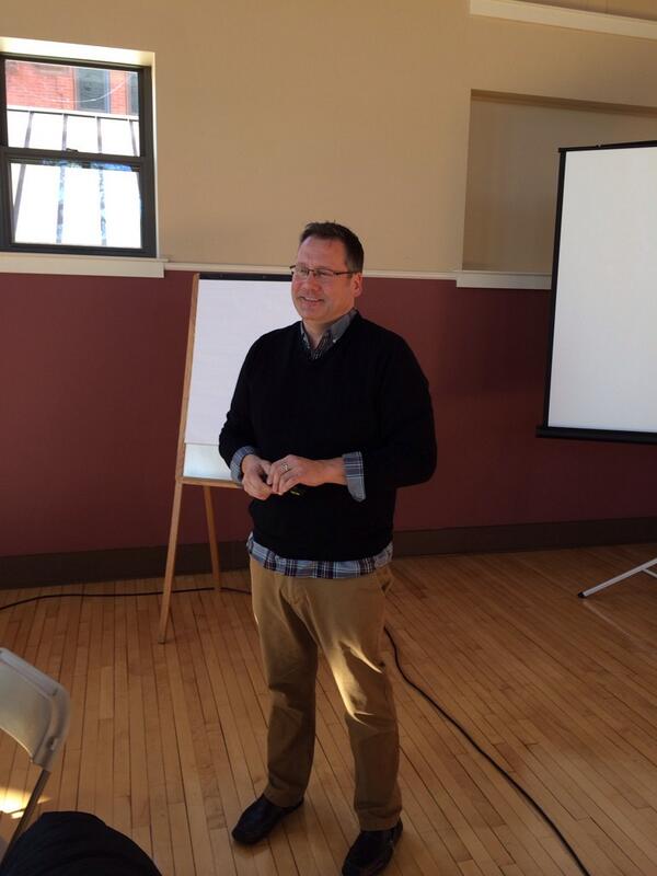 fuzzypebble's tweet photo. YMCA of USA presenter Doug Schacht talking to our YMCA Campus Conference students on Living Our YMCA Cause. http://t.co/91uAqZZS7H