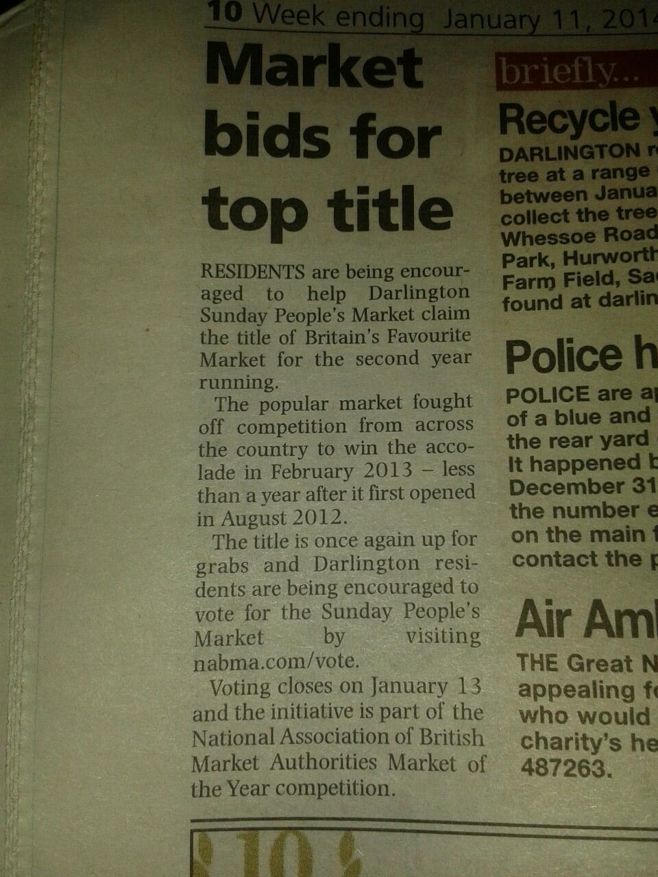 darlingtonSunday on Twitter "More great publicity.please vote