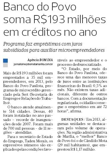 bancodopovo's tweet photo. #bancodopovopaulista. om Dia Marília divulgou na edição desta quinta-feira (09),os resultados do BPP em 2013.Confira http://t.co/p2oMFaAerr