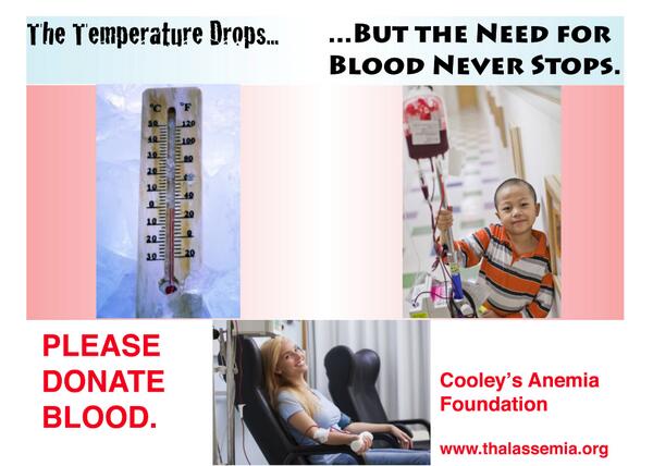 cooleysanemia's tweet image. Winter weather doesn't stop the need for #blood; please donate!