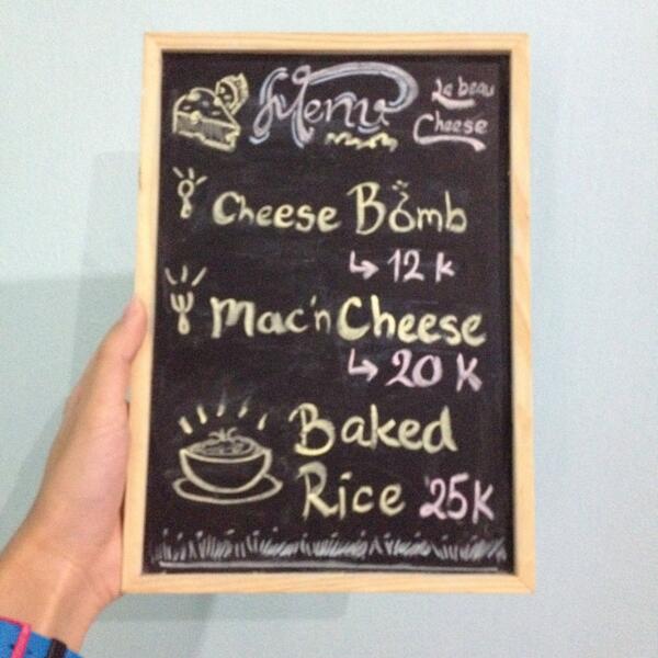 LaBeauCheese's tweet photo. Ini list harga dari menu kami :) http://t.co/SzX3WmuAyx
