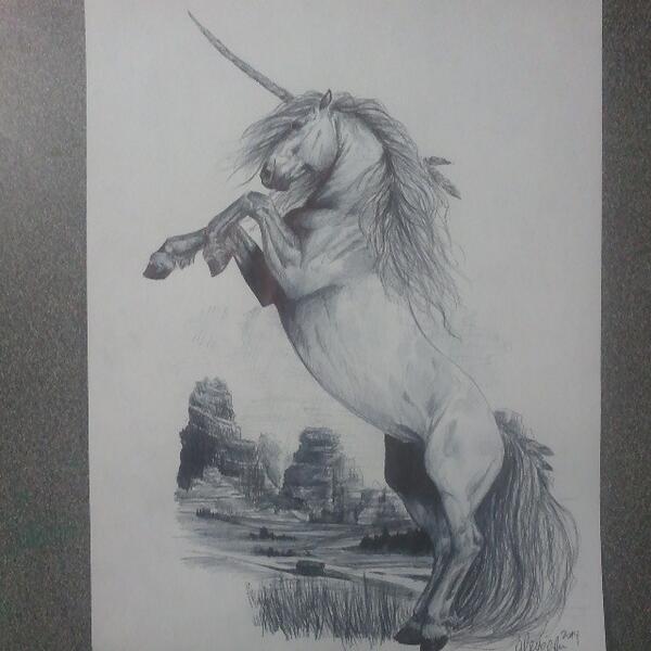#myart #unicorn #horse #fantasyart #rearinghorse #horseartist by ridesthewildhorses