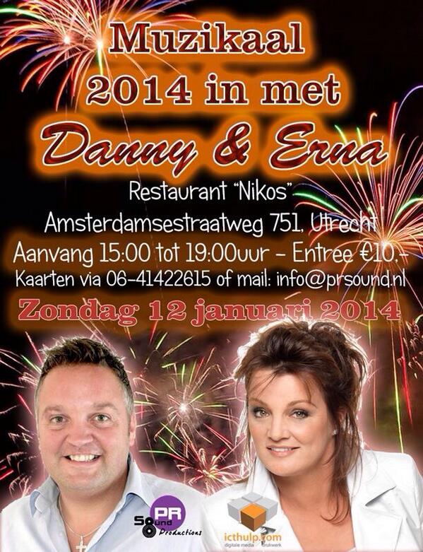 Gaat u zondag ook muzikaal 2014 in met <a href="/dtemming/">Danny Temming</a> en <a href="/ErnaTemming/">Erna Temming</a> ?