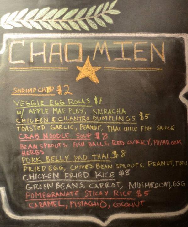 ChaoMienSF's tweet photo. Come 4 delish Thai food, stay 4 the exquisite chalkboard art... @NakedLunchSf on Sunday, 5-9pm. @ChaoMienSF #SFThai http://t.co/lKUKDsRRR1