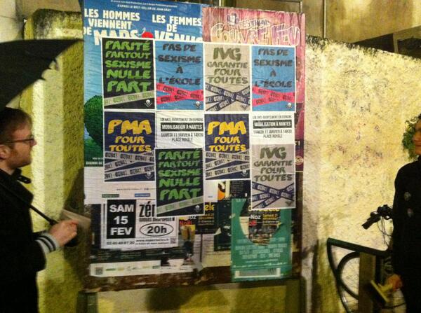 DuresAQueer's tweet photo. ce soir on a collé à Nantes : rassemblement contre la loi anti-ivg en Espagne, Samedi 14h30 place royale @leplanning http://t.co/vglpul6deD