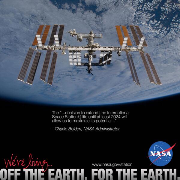 NASA's tweet image. NASA, @StateDept &amp;amp; @WhiteHouseOSTP highlighted #ISS extension
at #ISEF today. go.nasa.gov/1eabvwe  