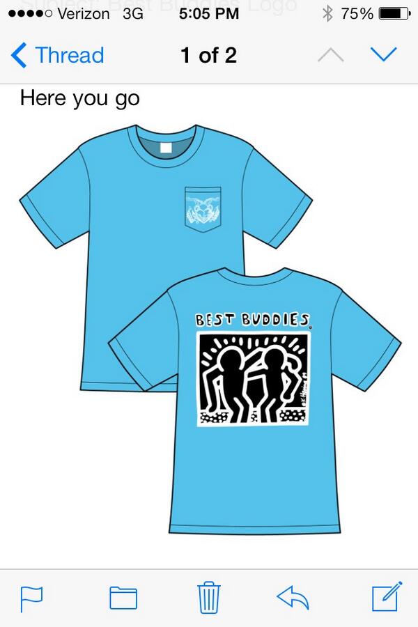 Hey guys! This is the best buddies tshirt, it is $20 due Friday (not tomorrow) to mrs Elliot! It is our fundraiser!