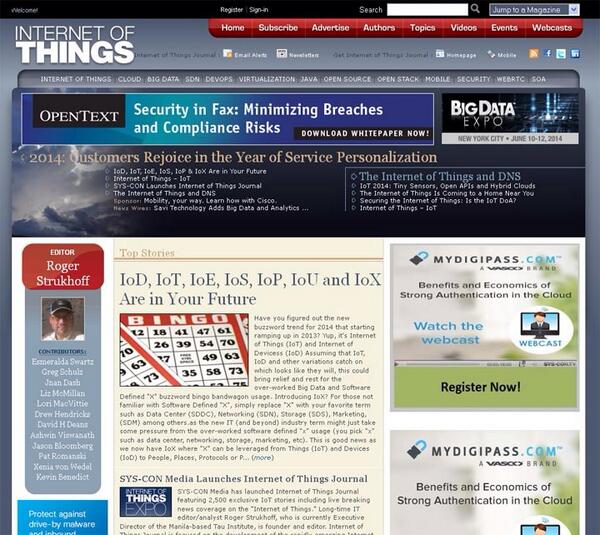 ArganMagazine's tweet image. Bookmark "Internet of Things Journal" IoT.SYS-CON.com #IoT #M2M #Cloud #BigData #InternetofThings