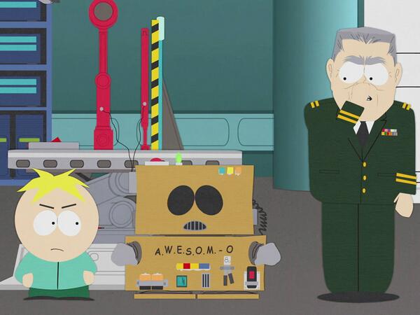 Blast52Drummer's tweet image. &quot;@SouthPark: #AWESOMO &quot;Wait a minute. Did that robot just fart?&quot; http://t.co/3qAHBR25Ra&quot;Robot friend #FollowMe
