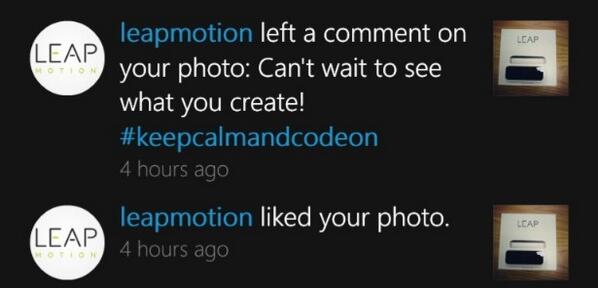 tmidao's tweet image. I love the comment @leapmotion made on my picture on instagram. 

#keepcalmandcodeon