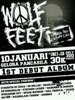 Yow tonight! <a href="/wolfxfeet_SBHC/">WOLFxFEET HC</a>'s 1st debut album launch party. At Gelora Pancasila, Surabaya.