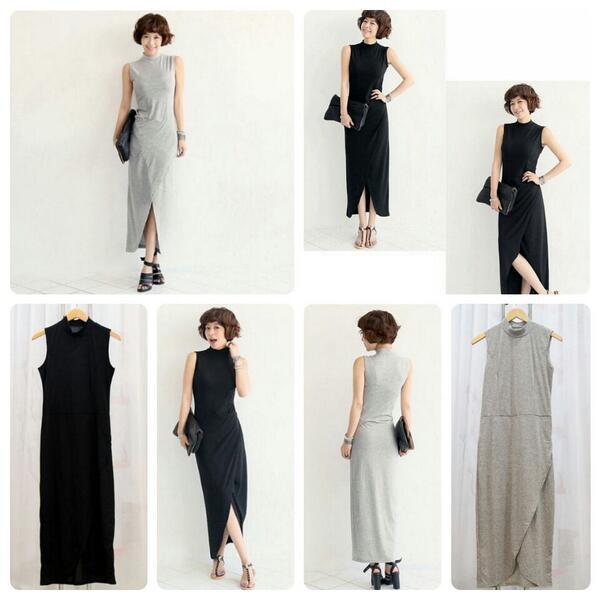 Hyujin Dress BLAVK GRAY IDR.170 Bahan.Cotton Bust.80cm L.125cm (All Size Fit.S-M Medium)