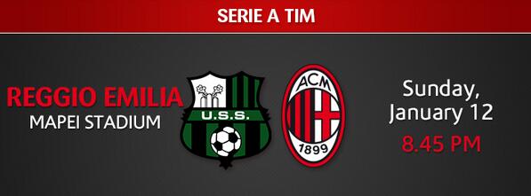 acmilan's tweet photo. Next match: #SassuoloMilan, Sunday 12th at 8.45pm CET! #forzaMilan @SerieA_TIM http://t.co/SMMCQKkR3S