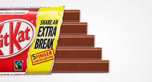 KITKAT's tweet photo. @kevin_barrow02 We think you would have enjoyed our limited edition five finger bar Kevin. #ExtraBreak http://t.co/Txd6drSnwg