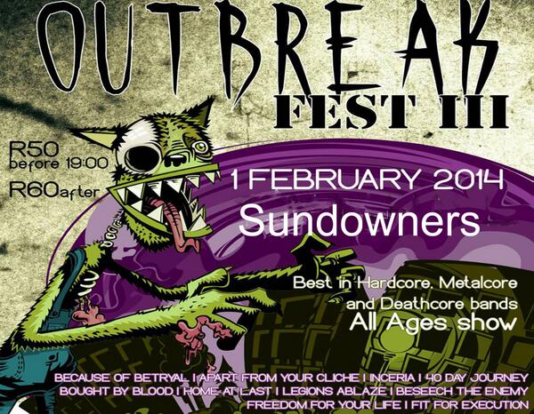 XreaperXEvents's tweet photo. 2 weeks away!! pull through to @SundownerSA  on the 1st of February 2914 10 bands R50 Entrance starts at 14:00 http://t.co/YPLnUYONCg