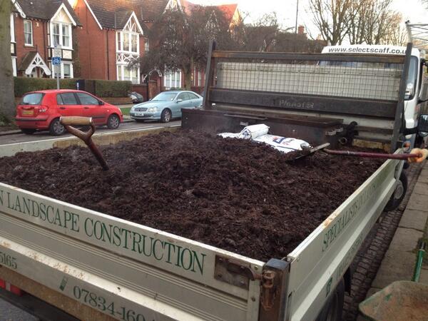A very smelly day of spreading mushroom compost in Bedford today!