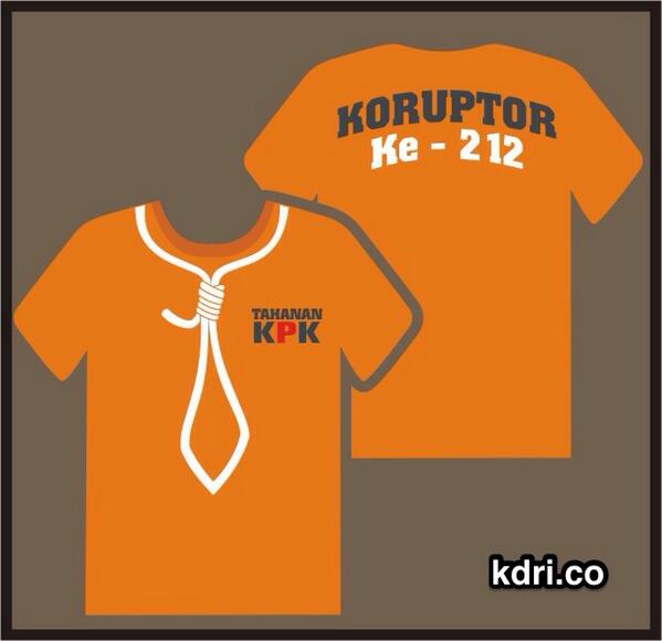 maswaditya's tweet photo. Sbenarnya koruptor itu lebih cocok pake seragam ini buat yg ditahan oleh KPK &amp; disorot media (karya gembolers @kdri) http://t.co/UO73x1DyHc